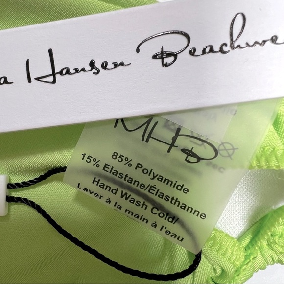 Monica Hansen Urban Outfitters Iconic Strappy O Ring Triangle Bikini Top Green L - Picture 12 of 13